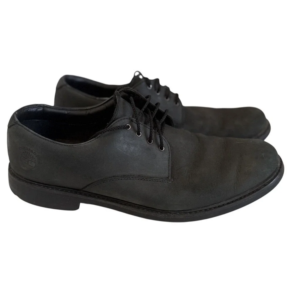 Timberland‎ Stormbuck Waterproof Mens Black Leather Derby Shoes Lace Up Sz 10.5